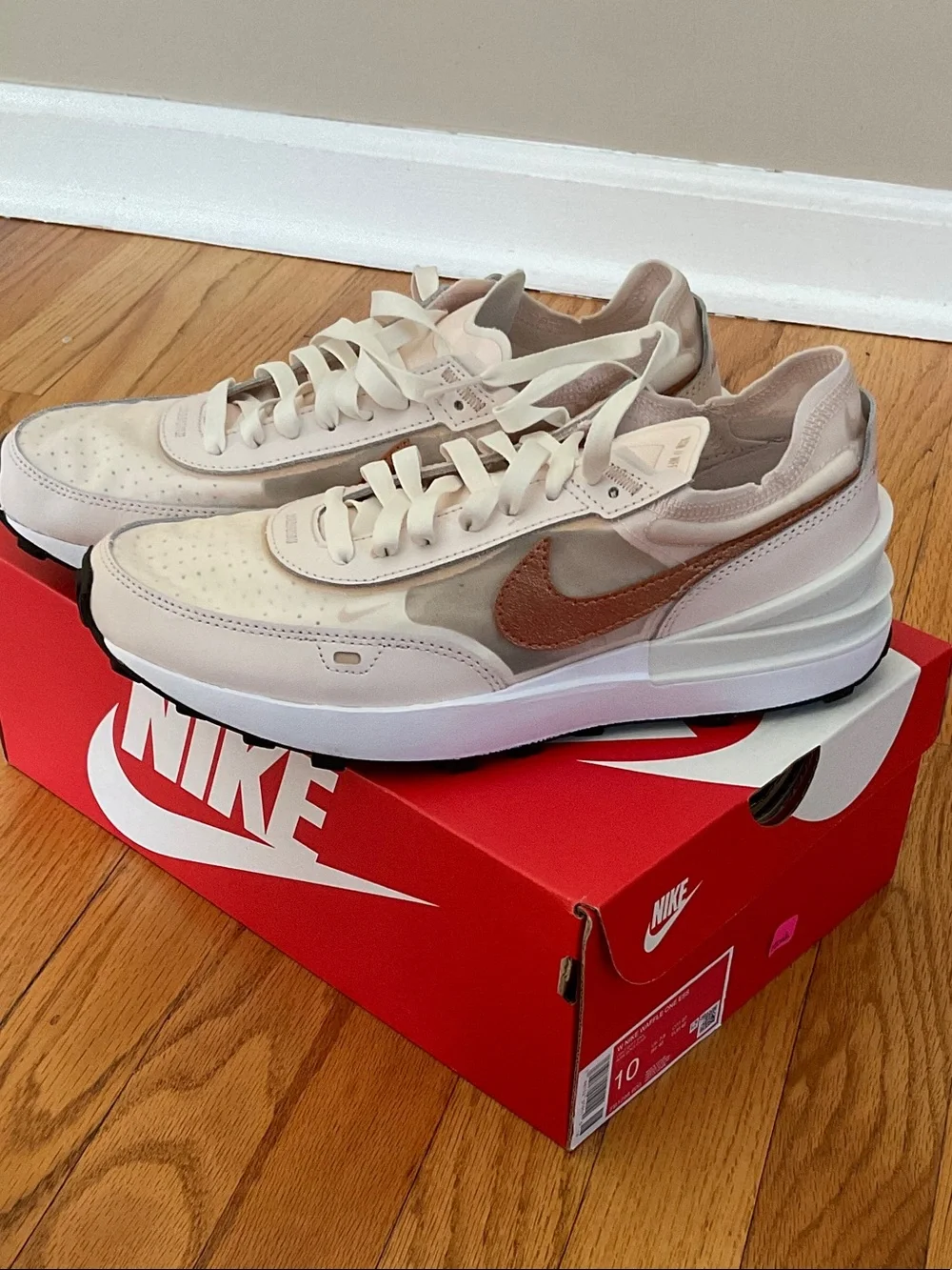 Nike Women’s Pink, Cream, and Brown Retro Low-Top Sneakers